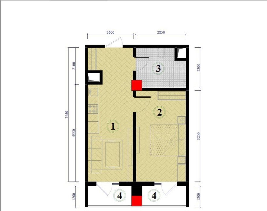 Новостройка Рохат Круг 50м² Almaz Tower Метро Рохат Алмаз Тауэр 2-ком