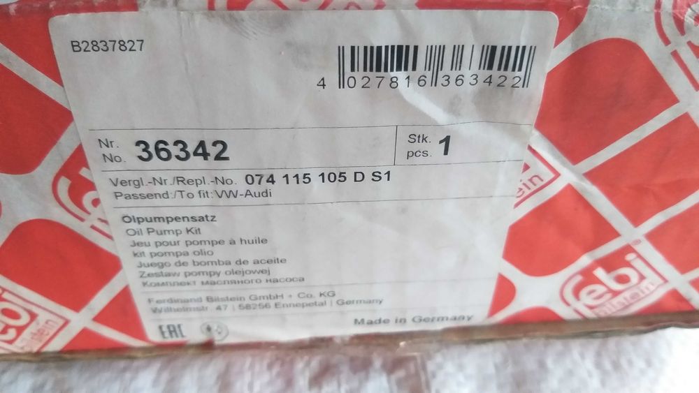 Febi Bilstein Маслена помпа Volkswagen/ Фолксваген