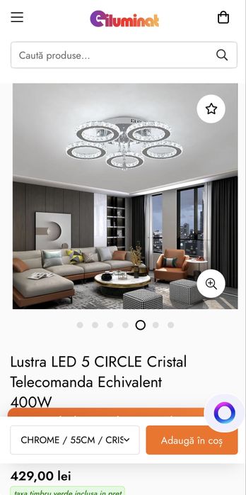 Vand lustra de cristal cu 5 cercuri