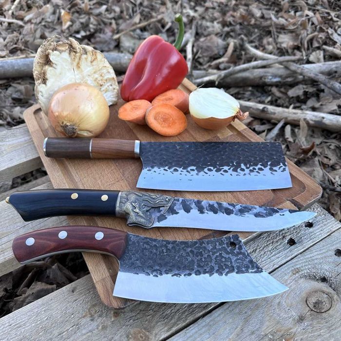 Set 3 cutite profesionale din fier forjat,ideale acasa,macelarie,cadou