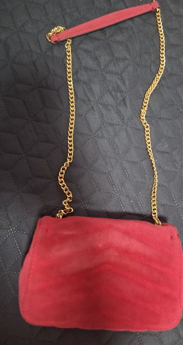 Geanta Mango piele intoarsa ,culore roz