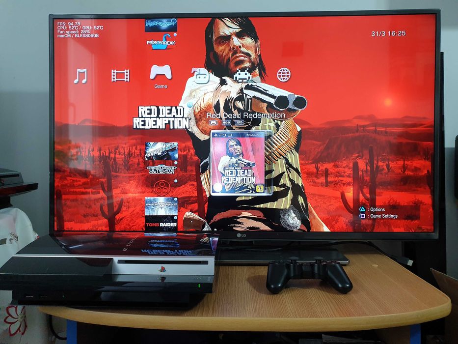 PS3 modat CFW 320 GB + 40 jocuri (GTA V, Red Dead, God of War, NFS)