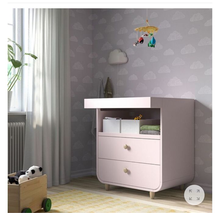 Masa de infasat + patut IKEA MYLLRA+ saltea+ toper saltea impermeabil