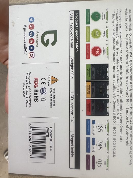 Teste Nitriti pt legume, Fructe, calitatea apei si Radiatii