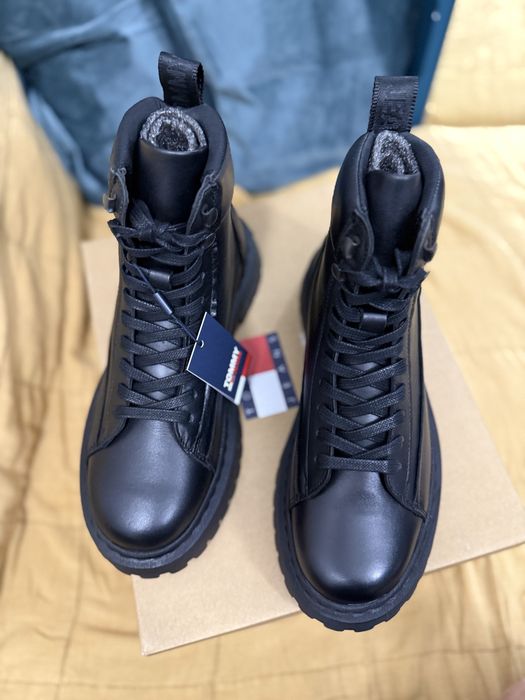 Tommy Jeans Lace Up Boot bocanci piele neagra marimea 40 noi originali