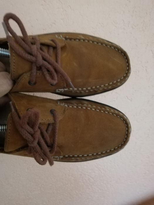 Mocasini Camel nr 44 bărbați piele întoarsă