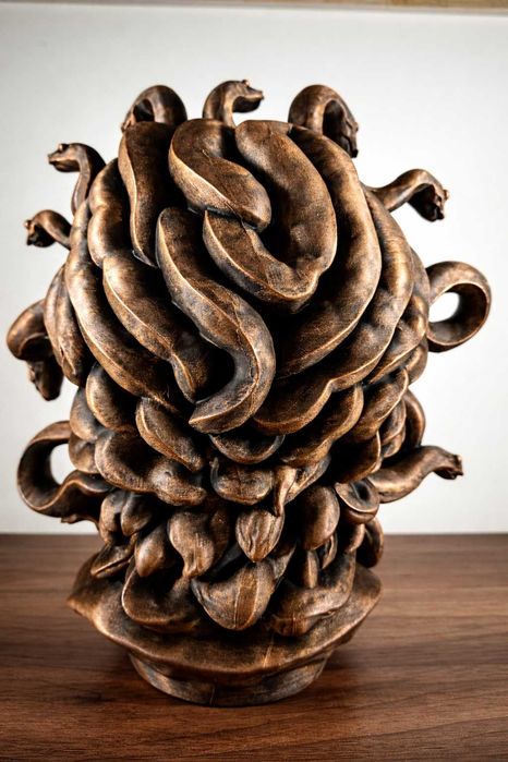 Statuetă Decorativă Medusa – 25 cm – Pictată Manual, Finisaj Bronz