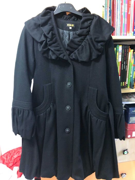 Haina dama eleganta, neagra, buclata, de Moda Lux + Cadou