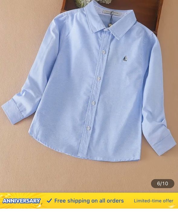 Рубашка на мальчика голубая рост 150