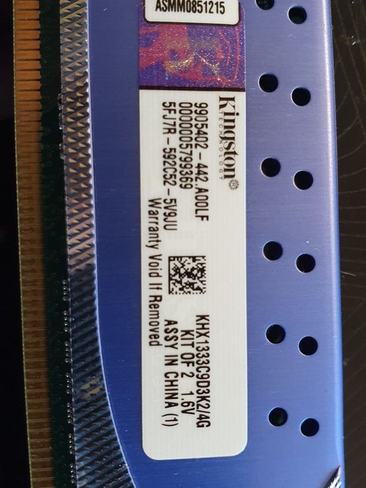 Kit memorii 4Gb DDR3 la 1333MHz (2 x 2GB) Kingston