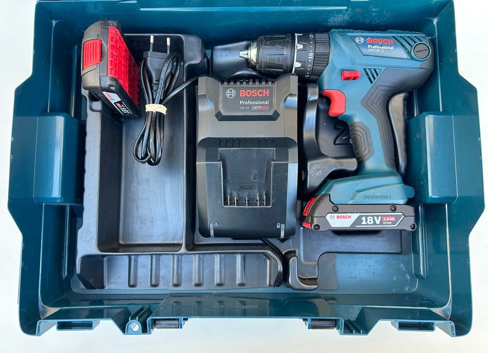 BOSCH GSB 18V-21 - Ударен акумулаторен винтоверт 18V като нов!