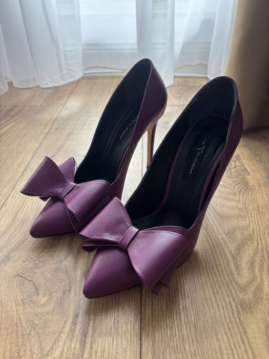 Pantofi 40 Stiletto din piele cu funda