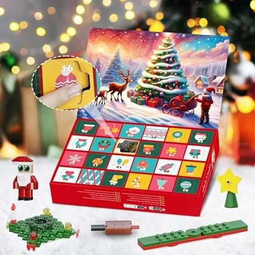 Нов Коледен адвент календар 434 части със светлинна елха и Дядо Коледа