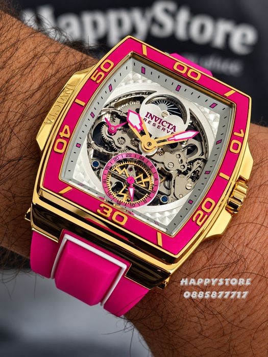 INVICTA Diablo Pink/Gold automatic 52 mm, Инвикта нов мъжки часовник