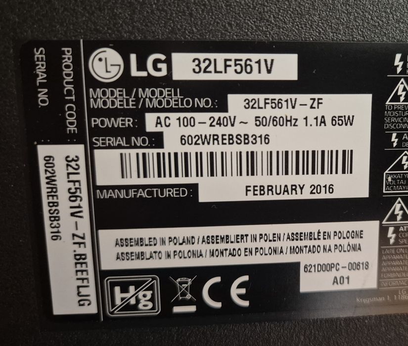 Tv Lg 32Lf561 .defect