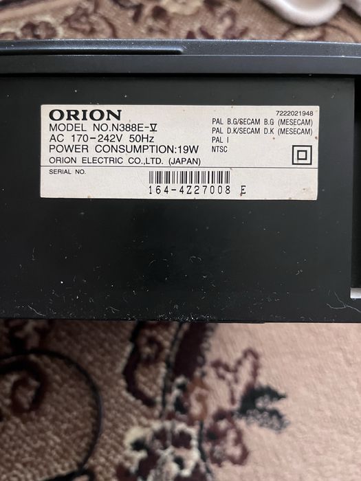 Продам видео магнитафон «Orion»