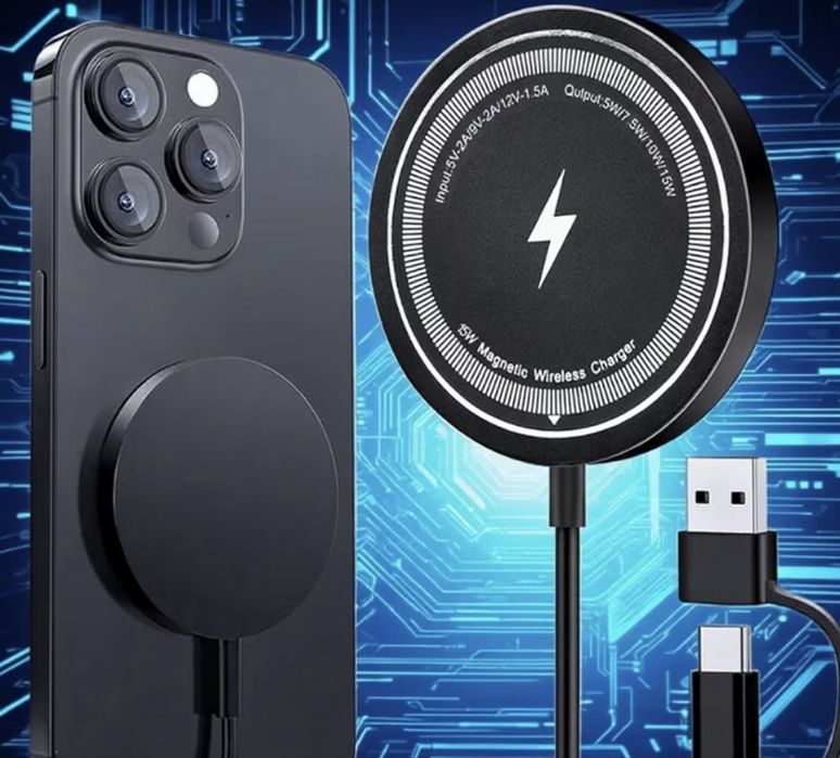 Магнитно безжично зарядно Magsafe,безжична станция ,type-C,USB-A