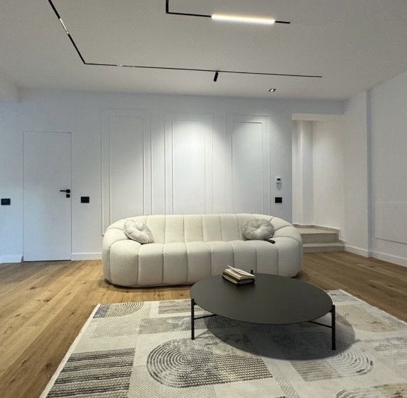 Canapea Mobexpert ROCKWELL  4 locuri, bouclé crem deschis (untulie)