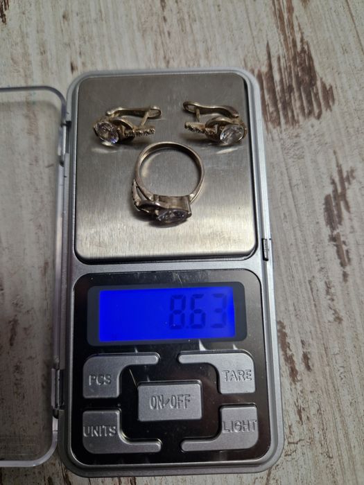 Сребърни обици и пръстен проба 925