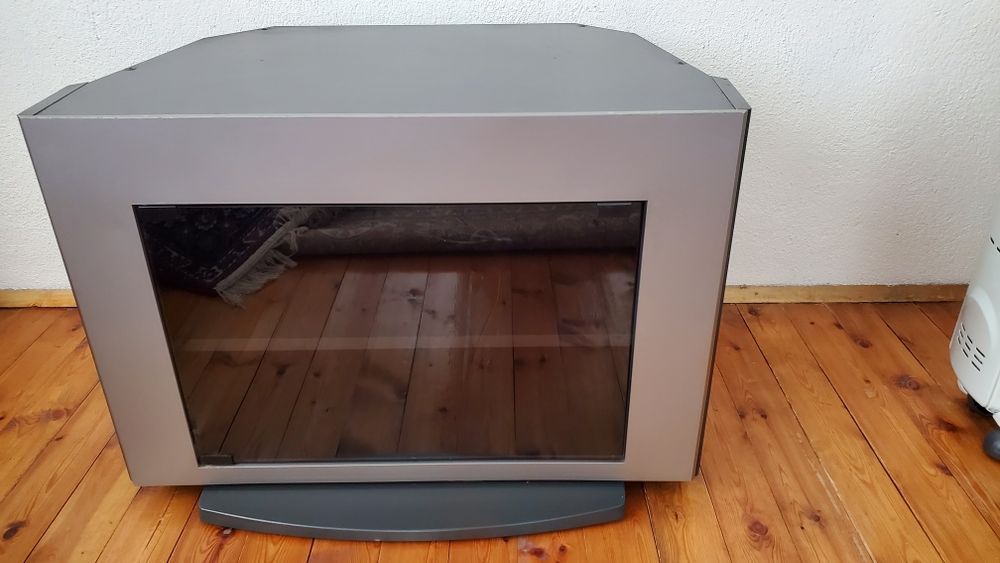 Телевизионен шкаф сив МДФ