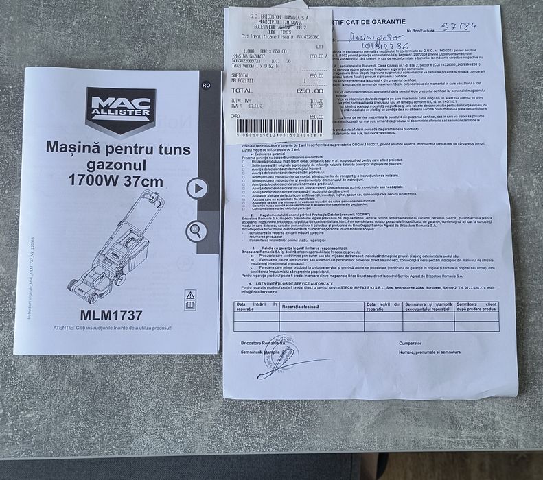 Vând mașina tuns iarba electrica