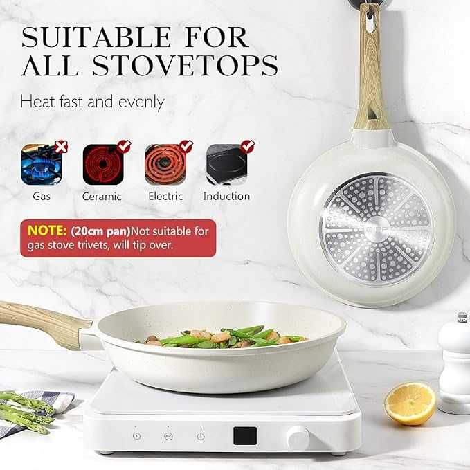 Тиган за омлет GiPP 20см с незалепващо покритие, бял гранит