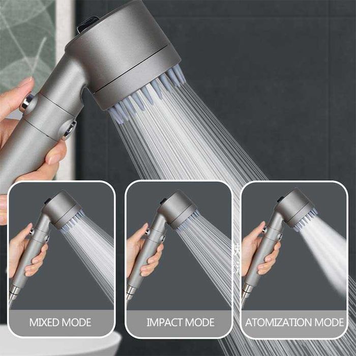 Мултифункционална душ слушалка 26×8 см с 3 регулируеми струи и бутон