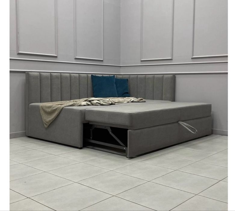 Детская кровать серый