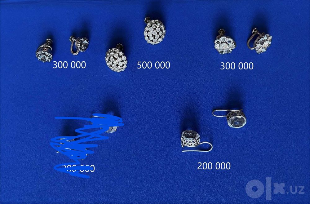 Серьги серебро 875 проба со звездой