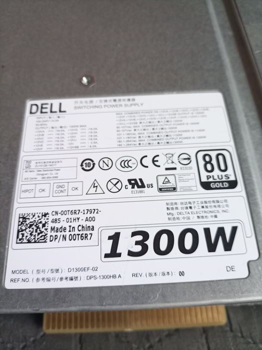 2× Dell 1300W Server PSU – за части / ремонт (DPS-1300HB, D1300EF)