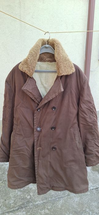 Мъжка зимна ретро шуба от соц време с подплата агнешка кожа ХL