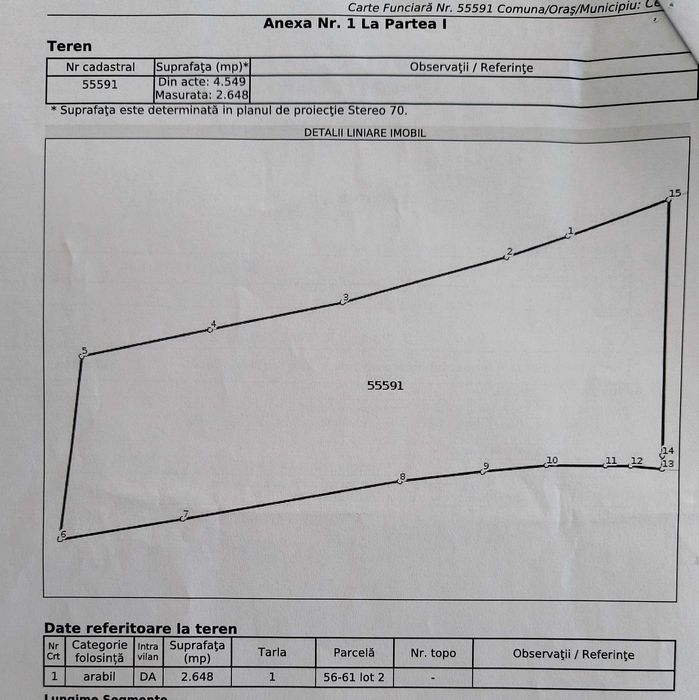 Teren Intravilan Tânganu – 2648 mp – Deschidere Superbă 90 ml – Ideal Investiție/Lotizare