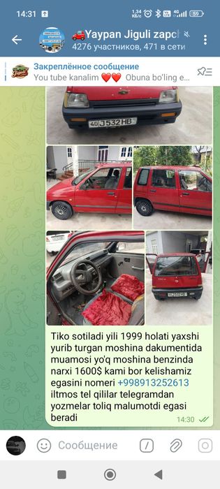 Daewoo tiko sotiladi