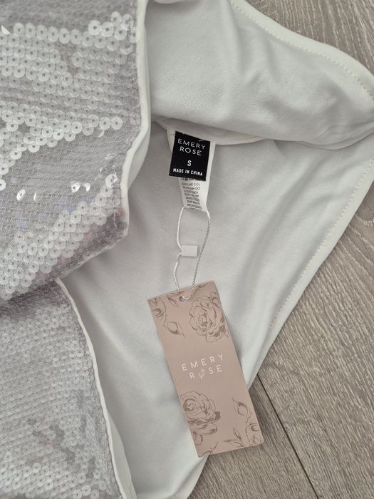 Bluză paiete argintie