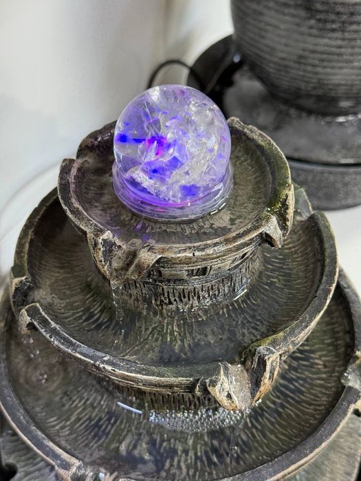 Трёхъярусный декоративный фонтан с подсветкой – подарок для дома и офи