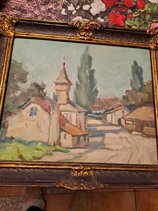 tablou pictura veche romaneasca  52/45 cm