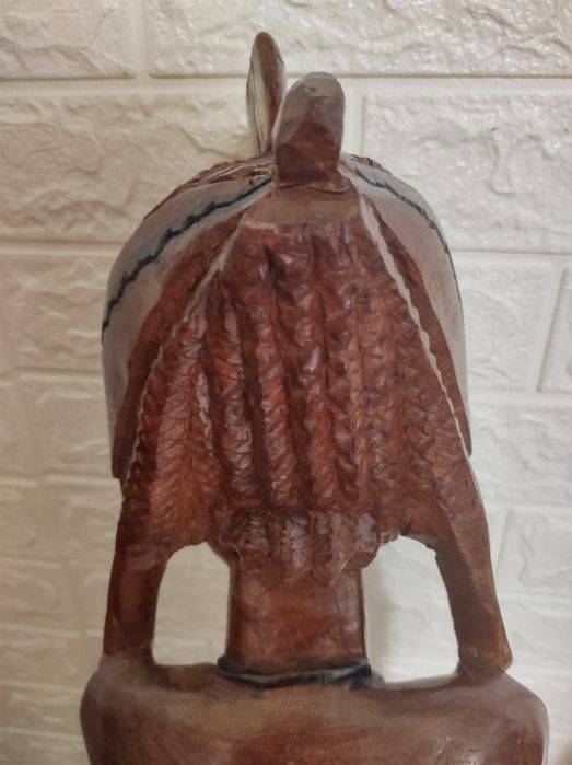 Statueta mare lemn indigen africa NUD FEMEIE AFRICANA H - 50 cm