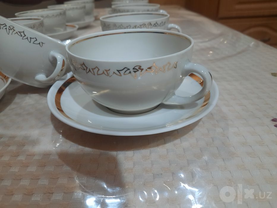 Абсолютно новые чайные пары в классическом стиле. Рижский ФЗ. Белоснеж