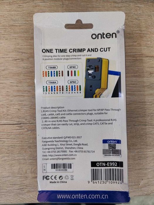 обжима RJ45 6P8P ONTEN OTN-E992