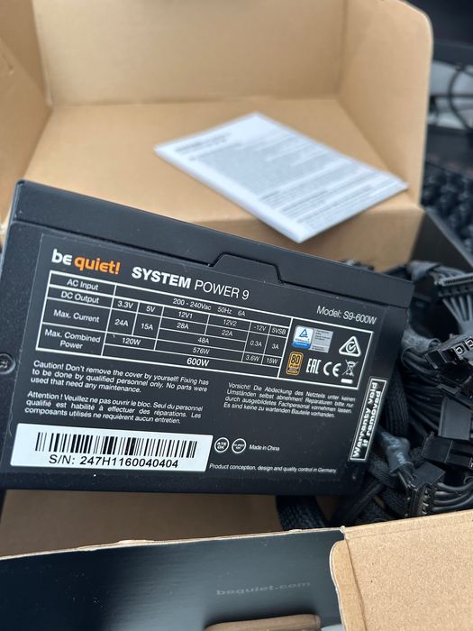 Захранване be quiet! System Power 9 — 600W, 80+ Bronze
