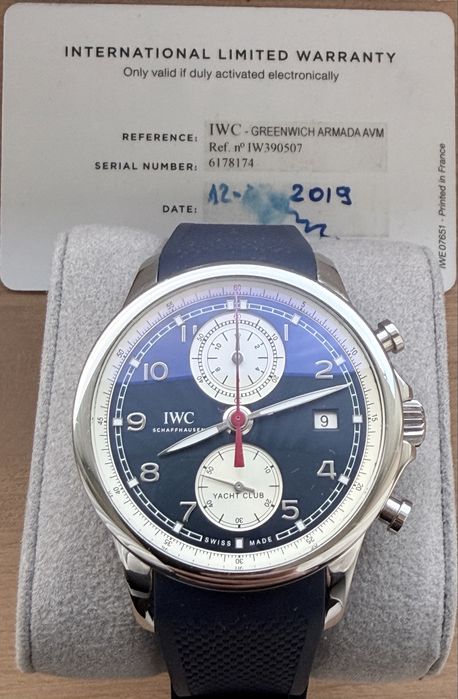 Vand ceas Iwc yacht club iw390507 automatic 43,5mm blue dial inhouse
