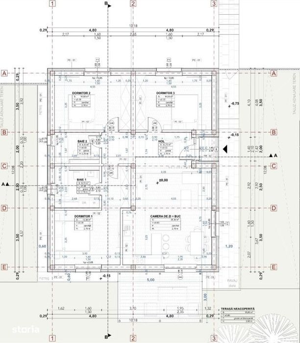 Casa individuala NZEB 4 CAM 142.64 mp teren 514 mp Chinteni