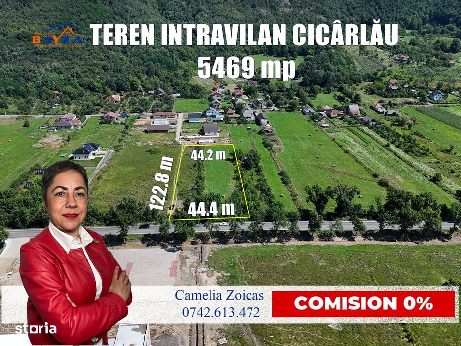 5469 mp intravilan Cicârlău, peste drum de Genezio Palas, Comision 0%