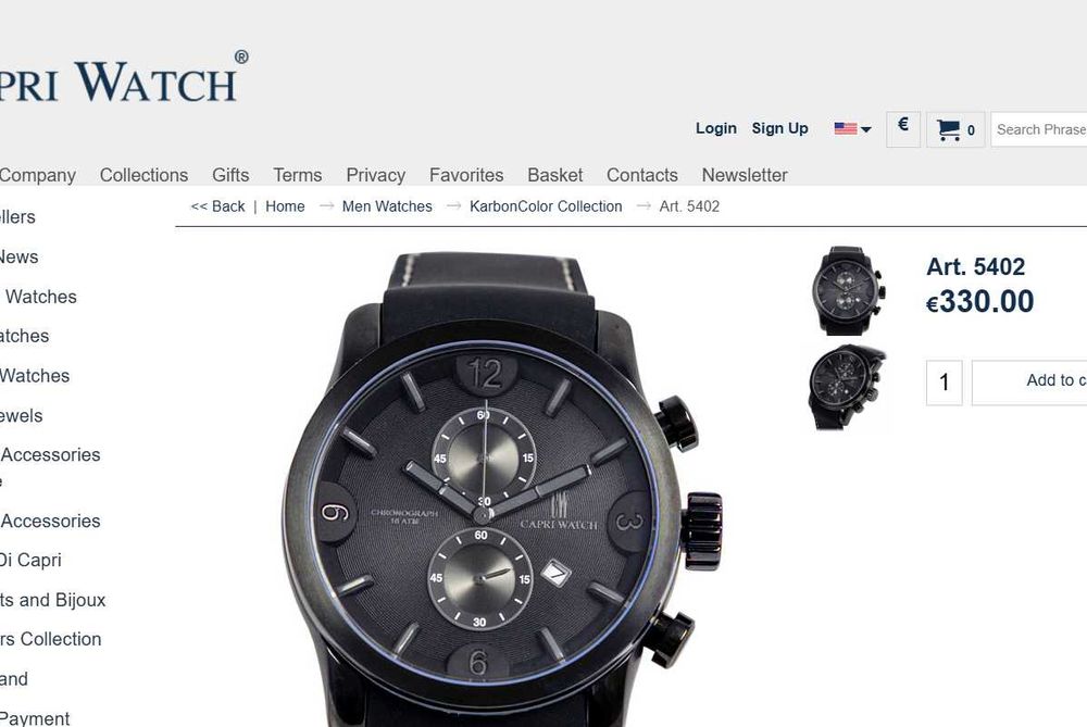 Кварцов часовник Хронограф Capri Watch