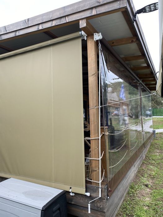 Ветроупорни завеси PVC винил кристал тенти сенници перголи чупещо рамо