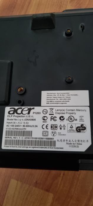 Videoproiector Acer DNX0905 P1203, hdmi