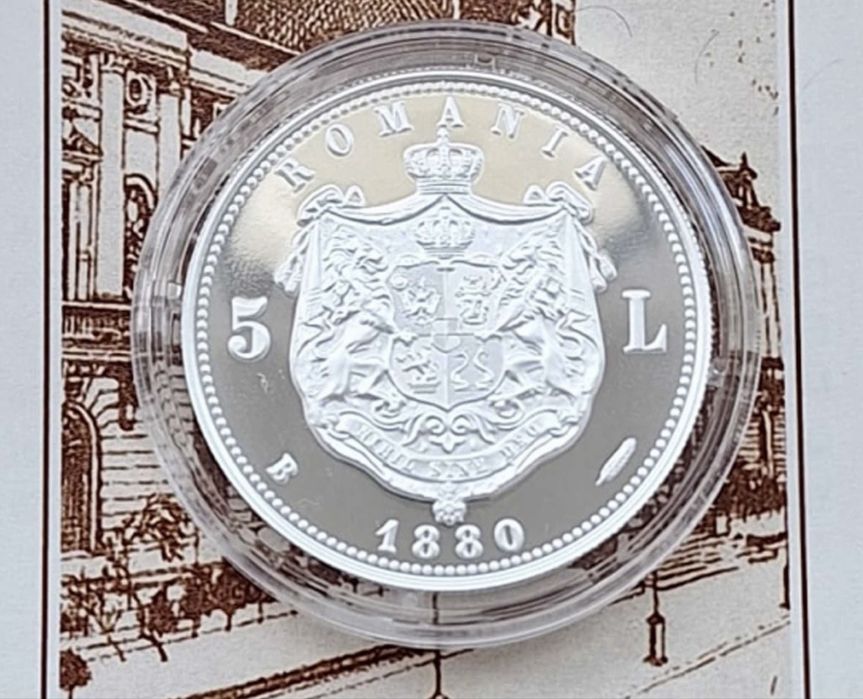 Moneda argint pur 999 Carol I BNR
