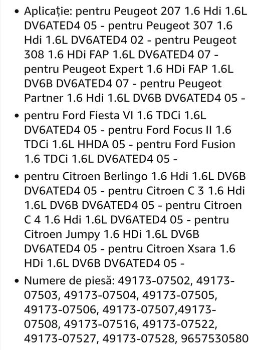 Turbină Peugeot,Citroen,Ford 1.6 hdi, TD025