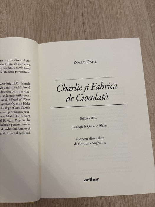 Charlie si fabrica de ciocolata carte