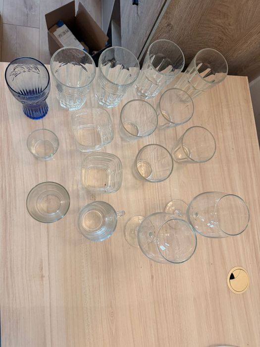 Wine glasses and whiskey glasses